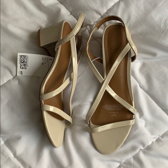 H&M Shoes - H & M Nude Patent Heel Sandals